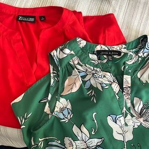 BUNDLE OF TWO like new split neck tanks